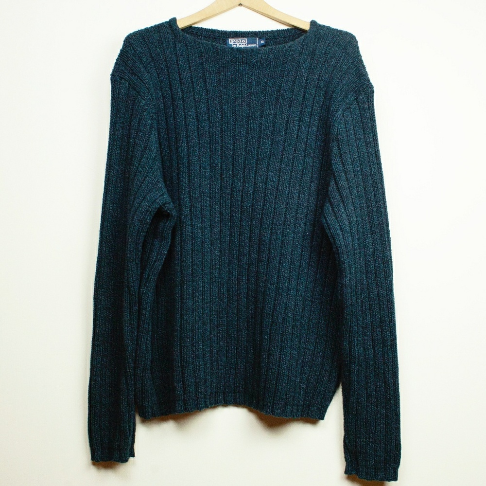 Polo by Ralph Lauren Ribbed Blue Sweater size XL
